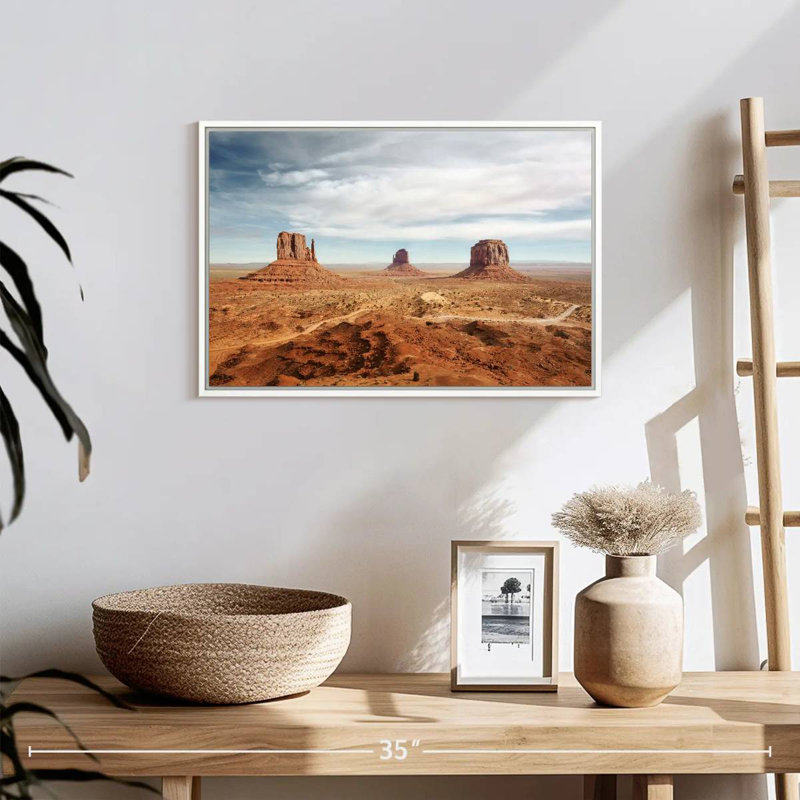 Arizona Monument Valley, Cadre flottant blanc, 19 po x 13 po