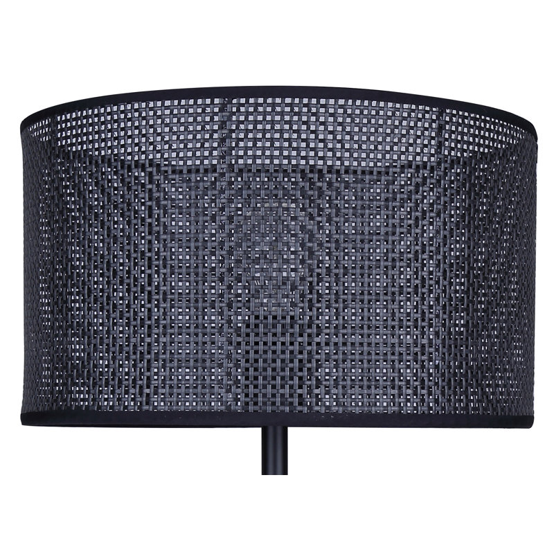 Romola 22" Black Table Lamp with Rattan Shade and 3-Way Switch