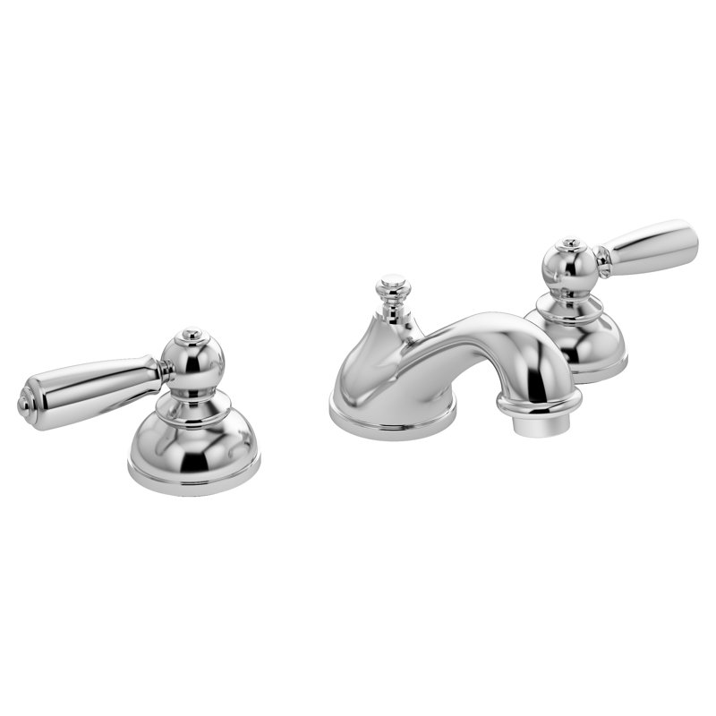Robinet de salle de bain espacé Allura avec bonde à poussoir Allura, Chrome poli