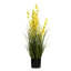 Herbes artificielles mixtes 36 pouces et fleurs d'orchidées en pot noir-569225688
