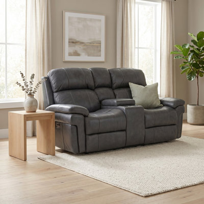 Aous Upholstered 77'' Power Reclining Loveseat
