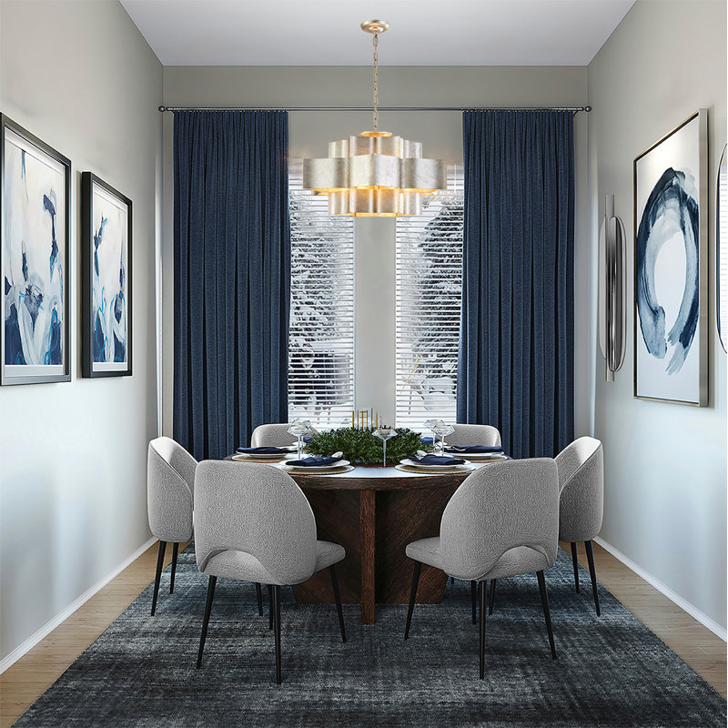 Lustre 12 lumières à 3 niveaux avec intérieur en feuille d'or Lillard, Argent argent