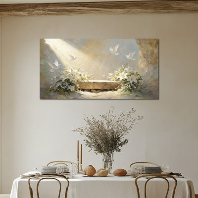  Easter Wall Art - Easter Canvas Pictures Wall Decor, Empty Tomb Religious Artwork Prints Painting Wrapped Frame, 12×24 inches