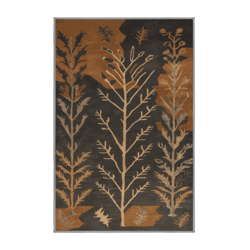 Machine Washable Nature Grey Area Rug, Rectangle 2' x 3'