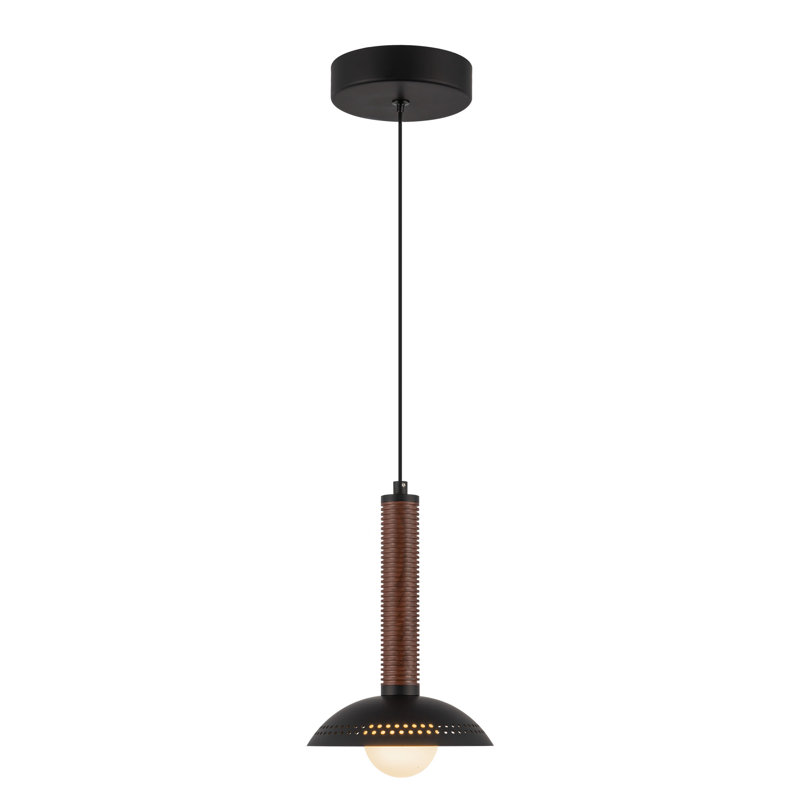 Suspension Serville 9 pouces (avec abat-jour), Noir, Blanc / noir mat