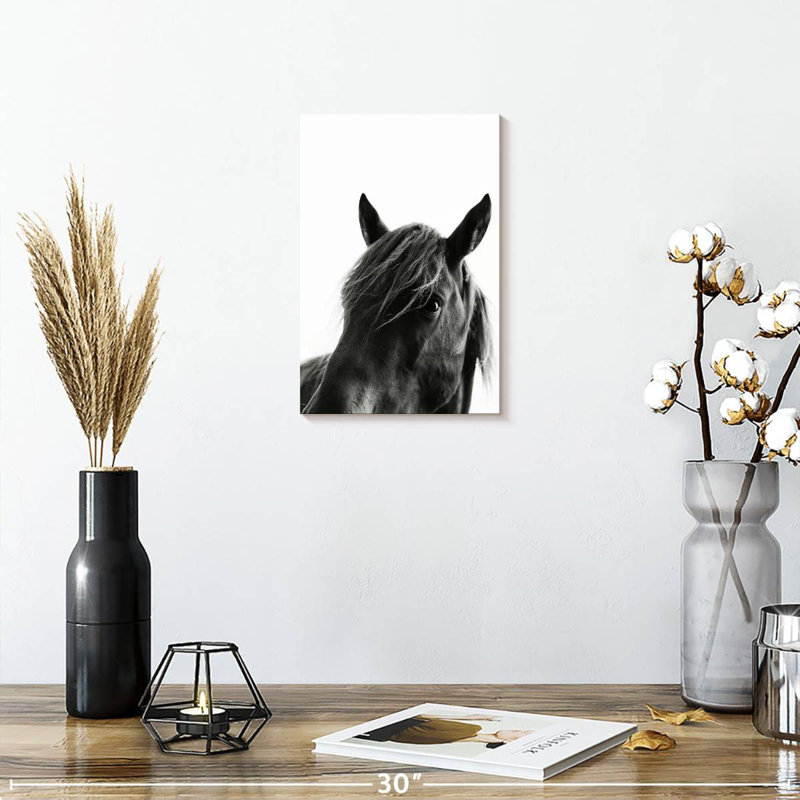 Brampt Wild Black Horse, 12" H x 8" W