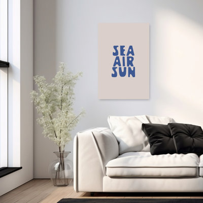Art mural côtier contemporain serein abstrait