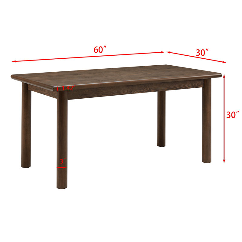 "Table de salle à manger rectangulaire pour personne, table de cuisine rétro, table de salle à manger en bois avec pieds de cuisine en bois massif, très facile à assembler