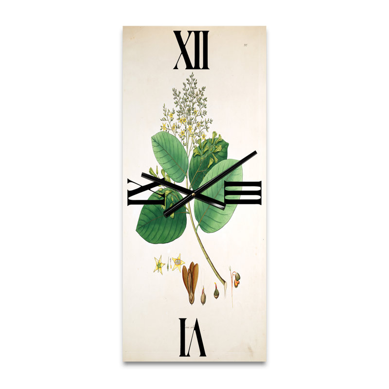 Horloge murale rétro Vintage Botanicals III, Grand