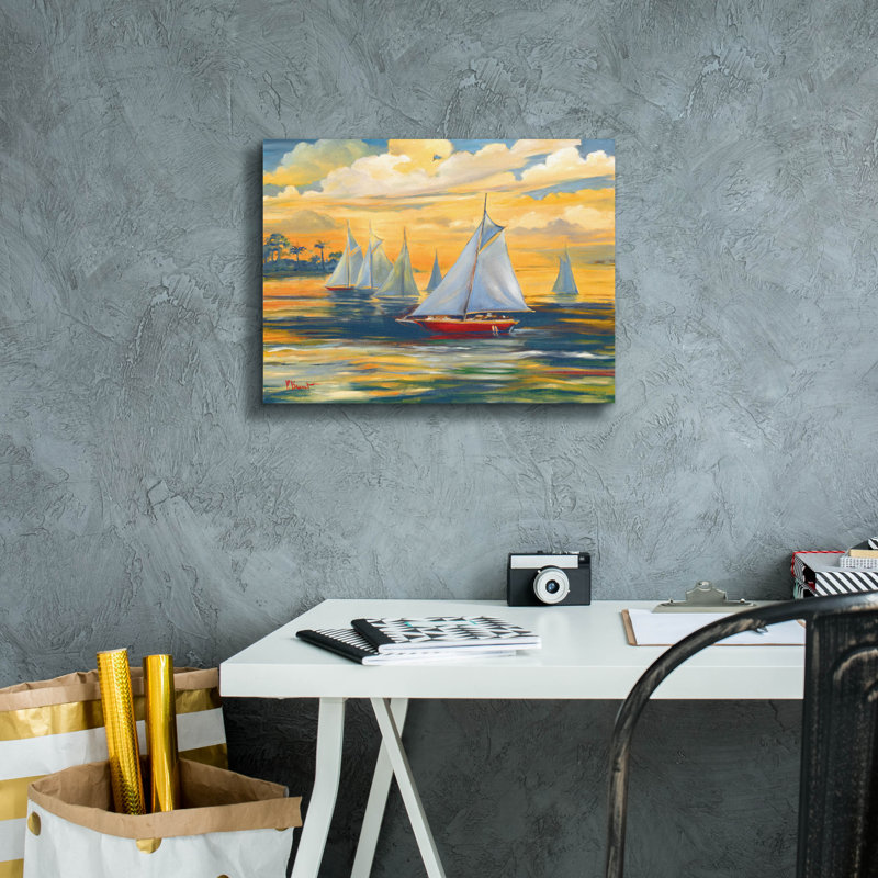 «Golden Bay» par Paul Brent, H 12 po x l 16 po x P 0,75 po