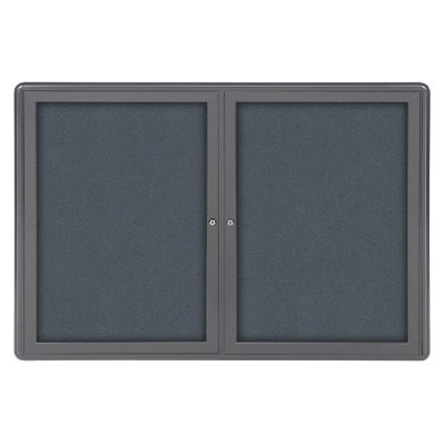 Ovation Ghent Fabric Enclosed Cabinet Bulletin Board