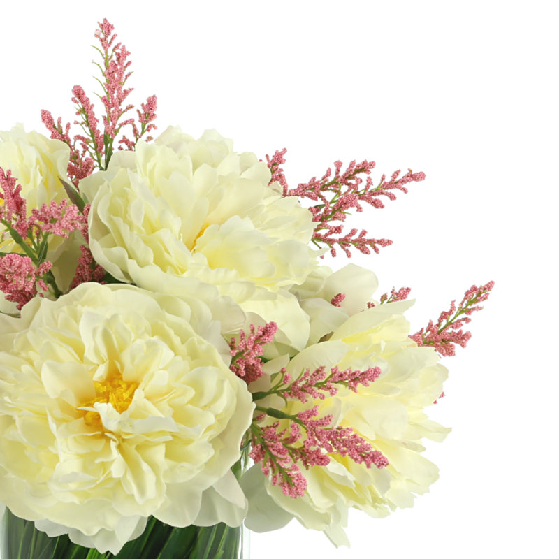 Ferdinand Peony Floral Arrangements in Vase & Reviews | Joss & Main