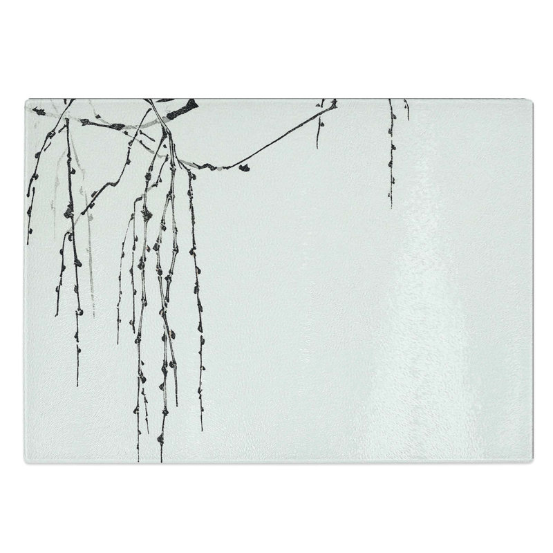 Glass Drooping Tree Branches by Watanabe Seitei Chopping Board, 39 cm W x 28.5 cm L