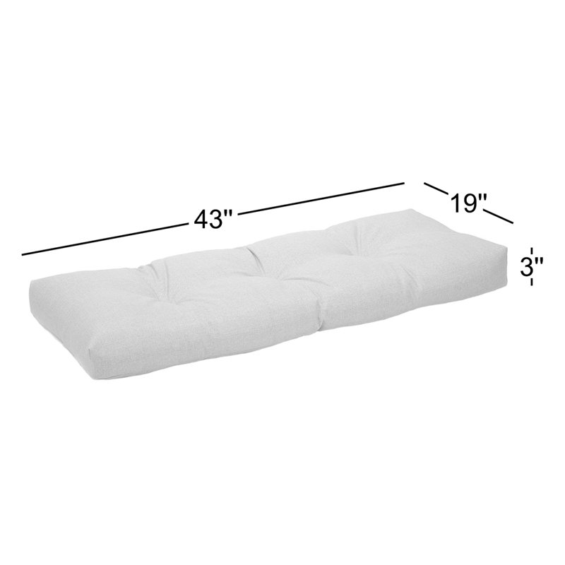 Coussin de banc de patio extérieur, 43 x 19 x 4 pouces, Husk Birch