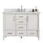 Meuble-lavabo simple autoportant de 48 po avec 2 ensembles de poignées libres entièrement assemblé