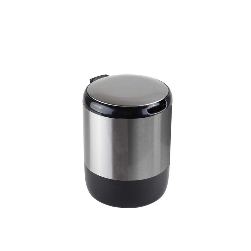Poubelle imperméable en acier inoxydable et en plastique 3 gallons, Noir