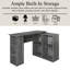 Bureau d'écriture en L Linden Classic - gris clair-891103984