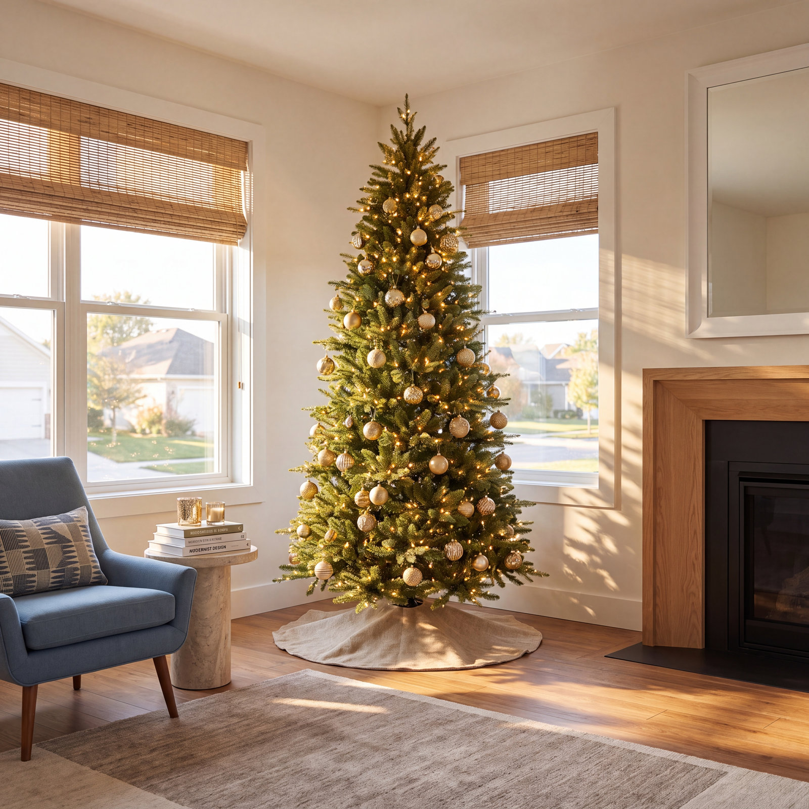 Lighted Artificial Spruce Christmas Tree, 7.5' H