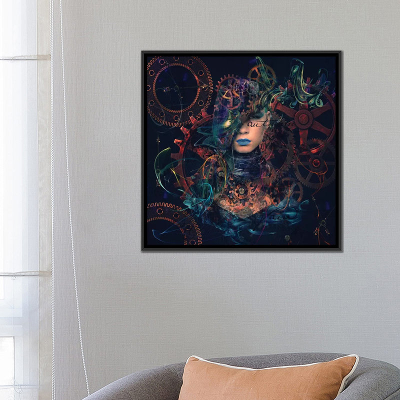 " Reincarnation " by Natalia Simongulashvili, 26" H x 26" W x 1.5" D, Black Floater Framed Canvas, No Mat