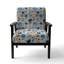 Chaise d'appoint rembourrée de style nordique à motif floral scandinave Nordic Blue Bloom