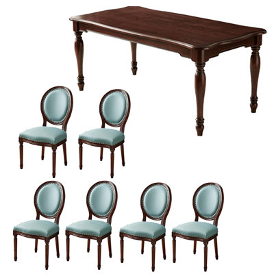 Antique solid wood table set