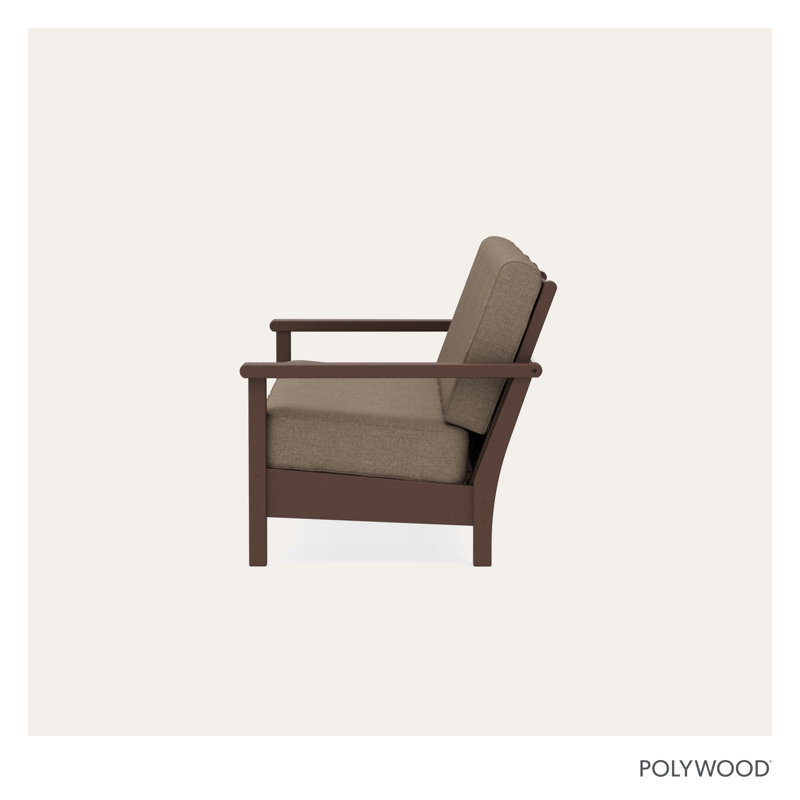 Harbour Deep Seating Sofa, Spiced Burlap, Mahogany