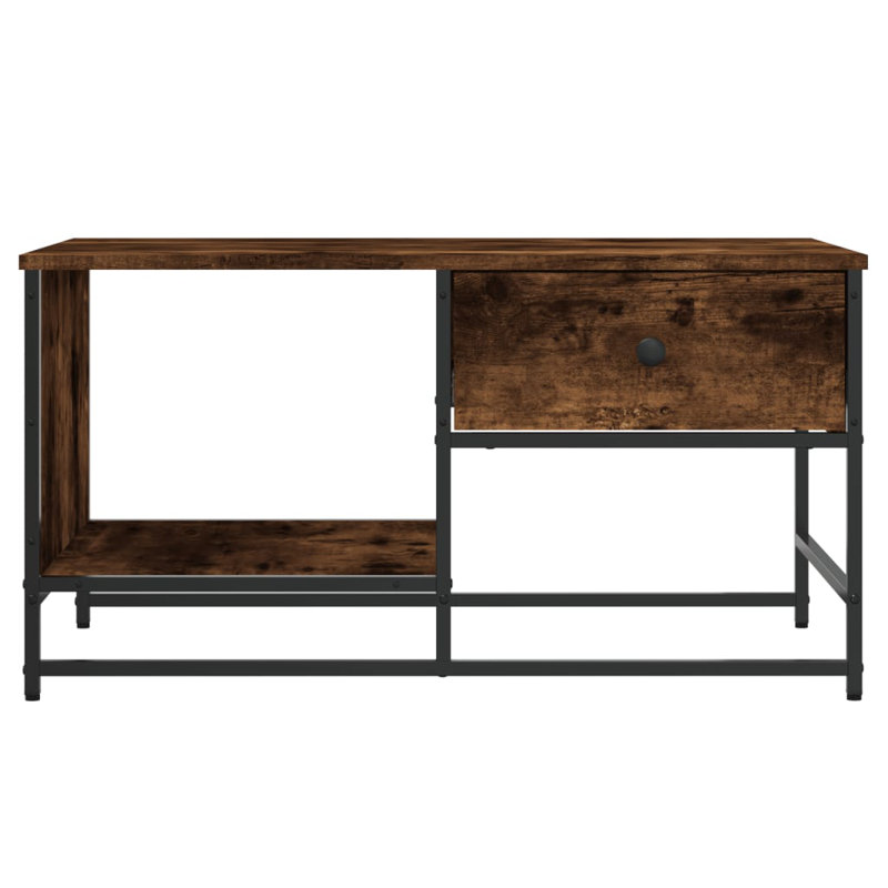 Rosengard Four Leg Coffee Table with Storage, Smoked Oak