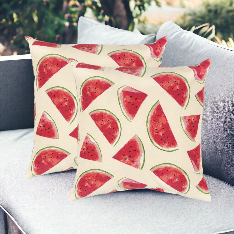 Coussin Watermelon, Rouge et beige
