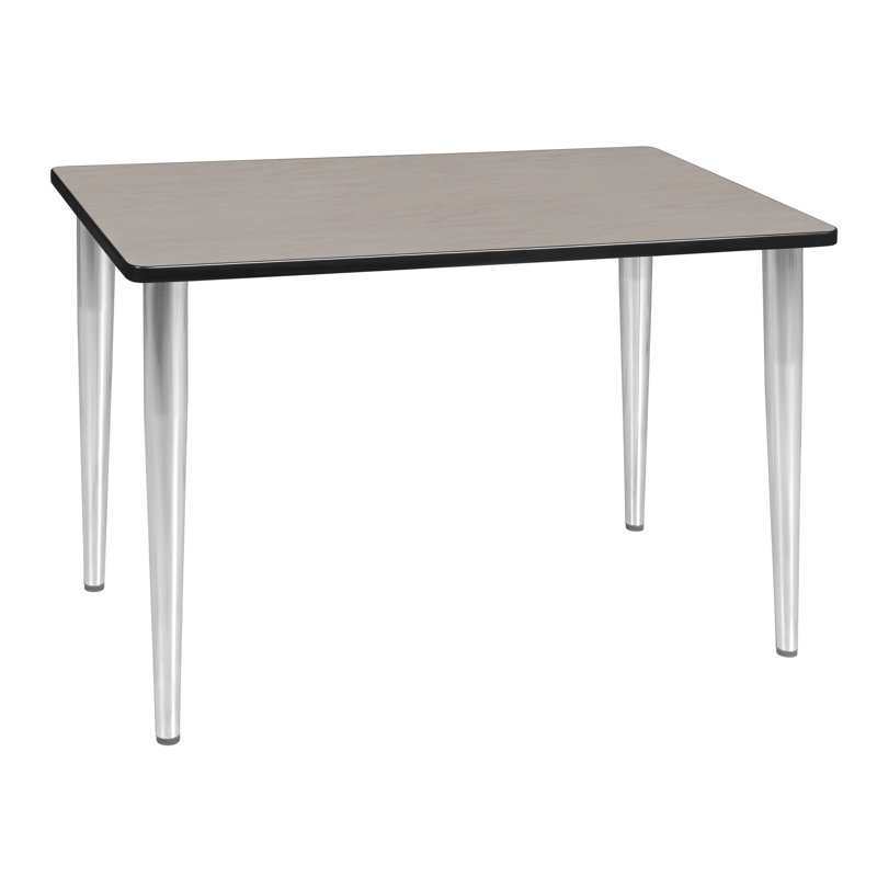 Plateau de table de formation Kahlo, pieds fuselés, Chrome, Érable, H 29 po x L 48 po x l 24 po