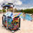 Extra Large Mesh Pool Storage Bin Noodles Holder Toys Organizer Rolling 6 Wheels Double Decker Cart