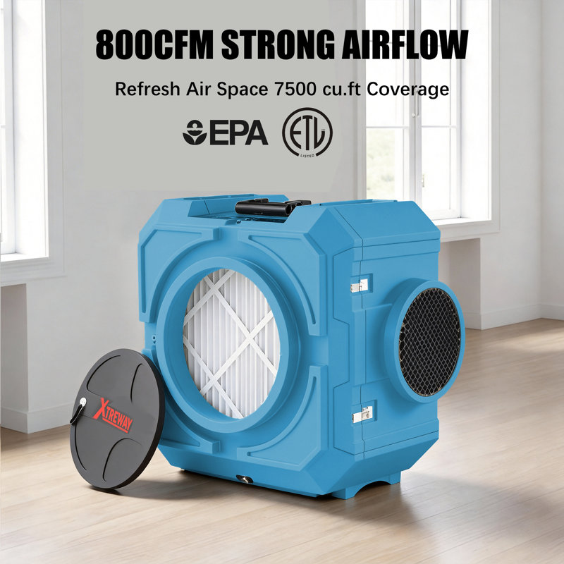 800Cfm Hepa Air Scrubber With 4-Stage Filtration For Heavy Duty, Green