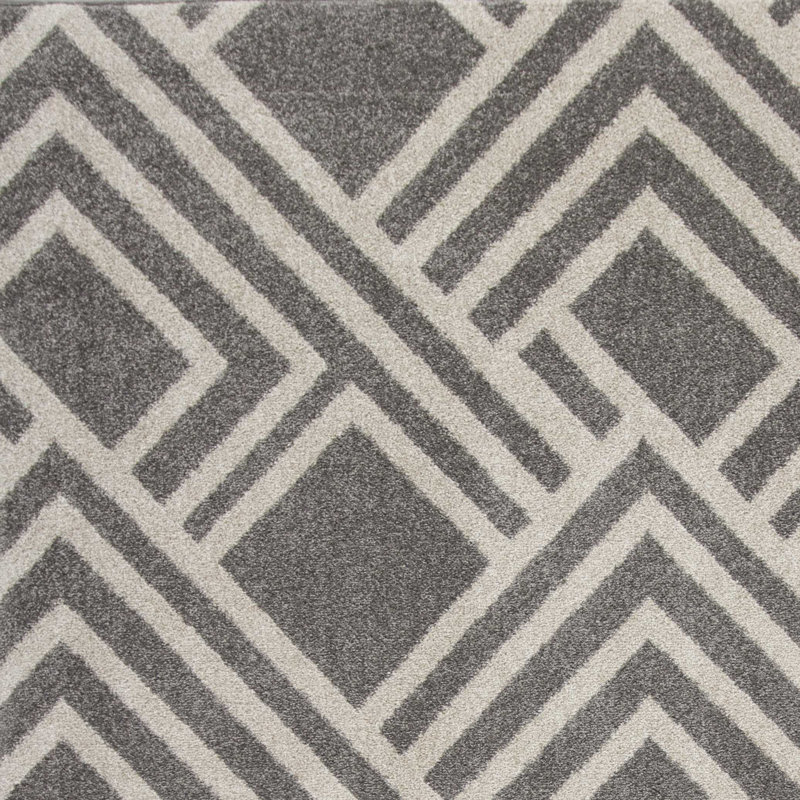 Tapis intérieur / extérieur ivoire / gris Ransome, Rectangle 7 pi x 10 pi