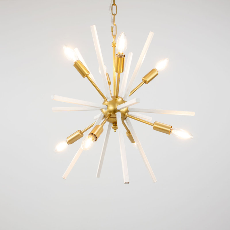 Starburst 8 - Light Chandelier, White