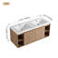 Meuble-lavabo double mural 47,6 po avec plateau en bois manufacturé Ichiko