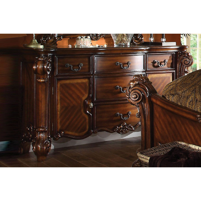 Commode combinée 5 tiroirs avec miroir Ryles, Cerisier