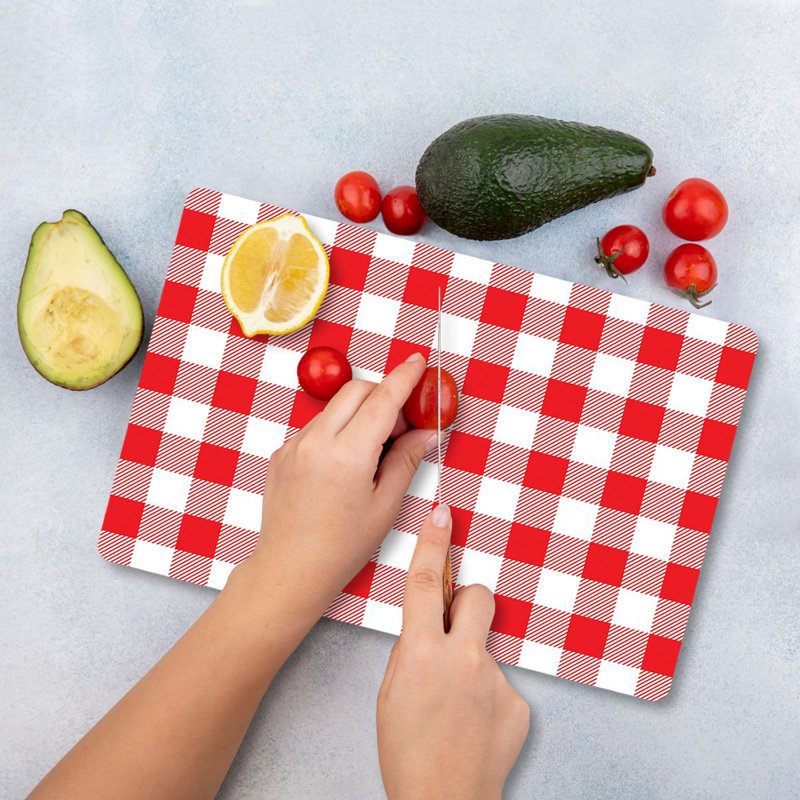 Tempered Glass Cutting Board, 7.9 x 11.8 inches | 100% Antibacterial, Easy-Clean Surface, Non-Slip Silicone Feet | Perfect for Food Prep & Serving, Durable & Stylish Kitchen Essential, Not Dishwasher Safe