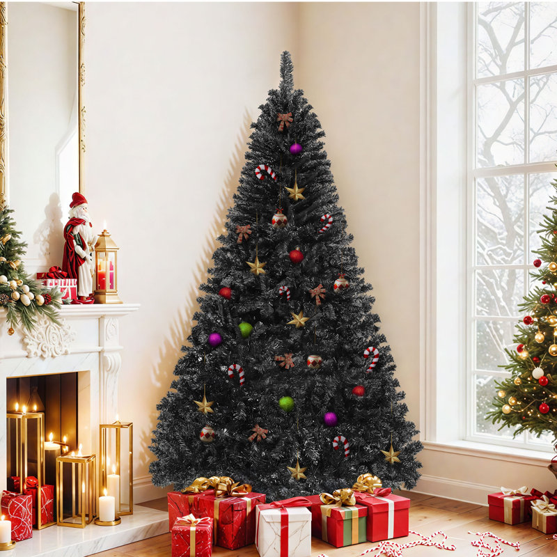 Arbre de Noël artificiel épinette noire d'Halloween, 6'