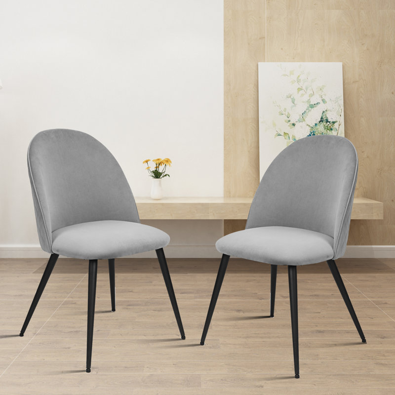 Chaise d'appoint rembourrée capitonnée en bois manufacturé, Gris clair