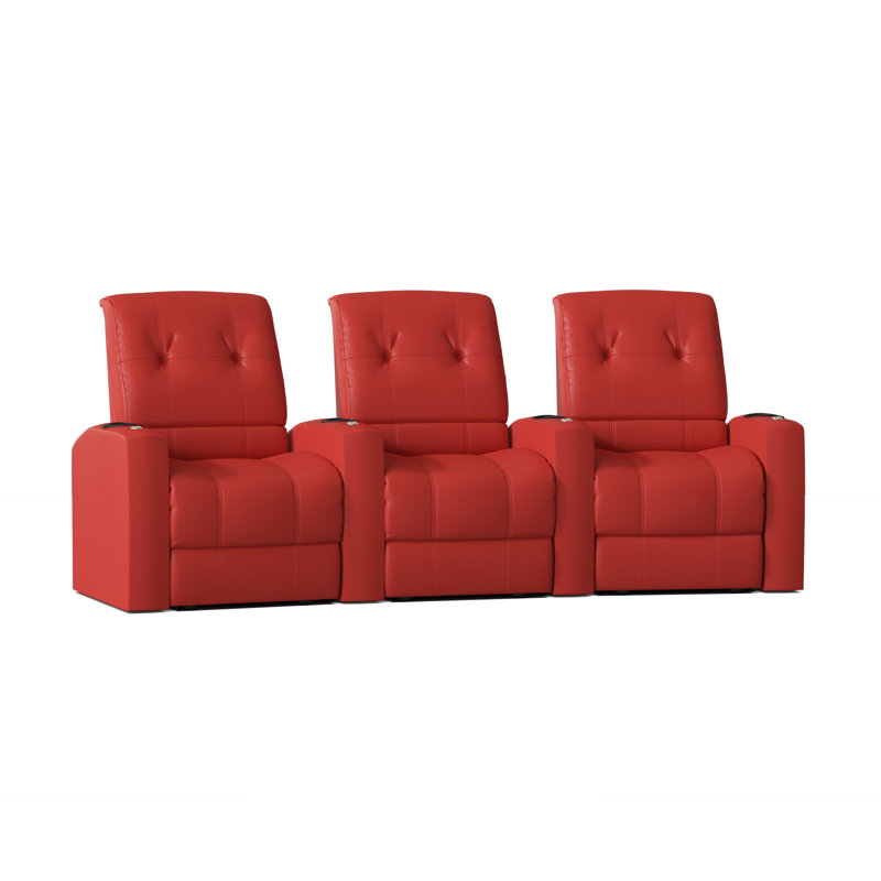 Sièges de rangée de cinéma (rangée de 3), Électrique, Rouge luxueux