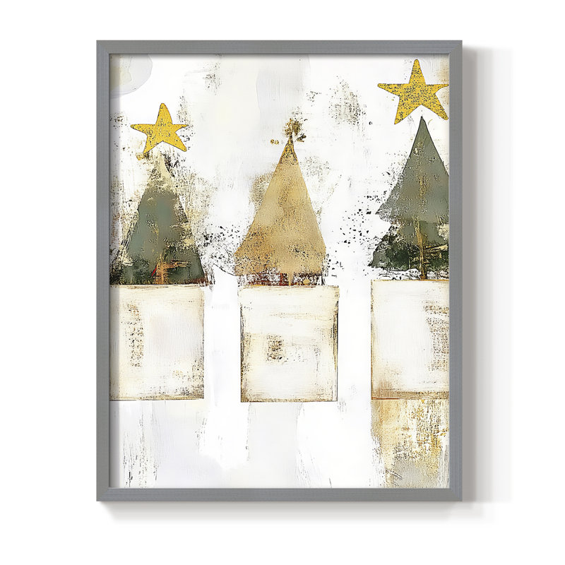 «Christmas Holiday Art DCCDXV», reproduction d'art encadrée - bois massif, Gris, H 30 po x l 24 po