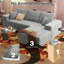 Canapé modulaire Cloud, canapé désossé en velours côtelé avec méridienne en L, canapé modulaire moderne, siège profond confortable pour le salon, la chambre à coucher, sans assemblage-1229878150-1229878153