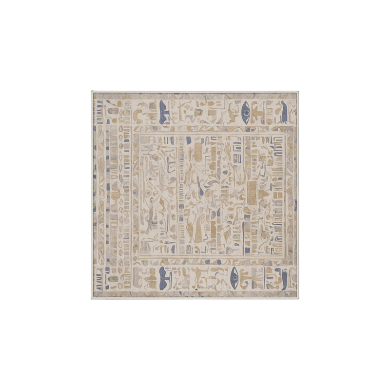 Tapis beige soyeux et moelleux, Rectangle 7 pi x 9 pi