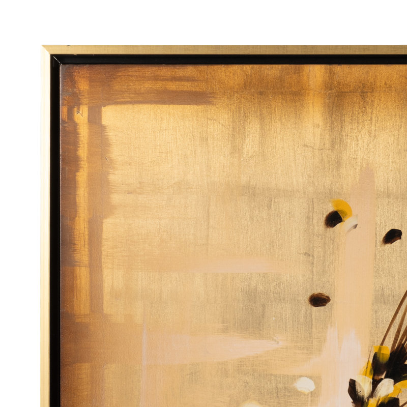 Zarielle Set Of 2 71X59 Hand Painted Wildflowers, Gold