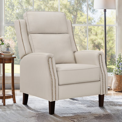 Fauteuil inclinable en cuir véritable à grain supérieur manuel H 43,7 po x l 28,7 po Evridiki