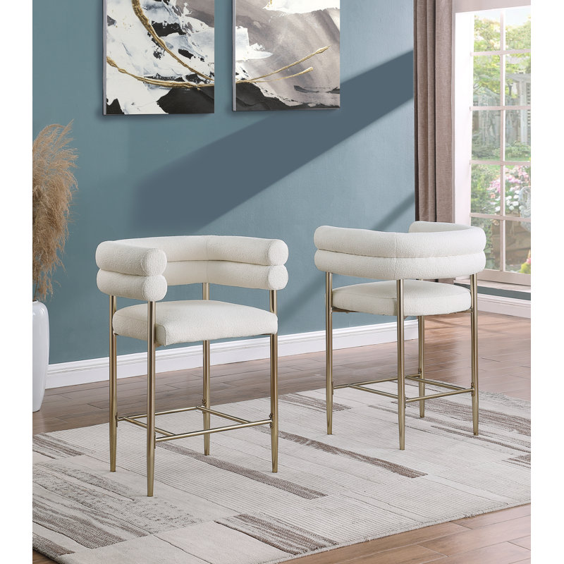 Pompano Upholstered Counter Stool, Cream