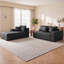 Canapé-lit de coin en similicuir avec méridienne à compression, canapé modulaire en forme de L avec éponge à haute densité, canapé convertible sans assemblage requis pour le salon, appartement, chambre d'amis (noir)-1247446880