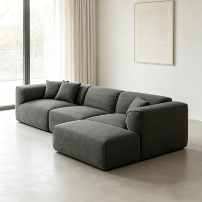 Luxury 4-Seater Cut Velvet Sofa With Detachable Footstool & Throw Pillows For Elegant Living Rooms