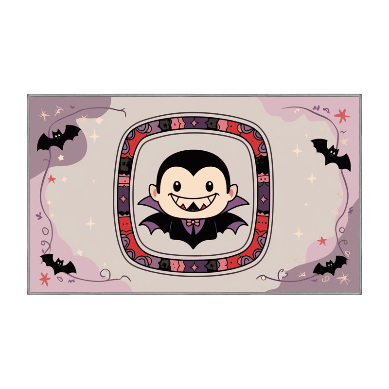 Tapis de vacances d'Halloween The Holiday Aisle®, Rectangulaire 2 pi x 3 pi