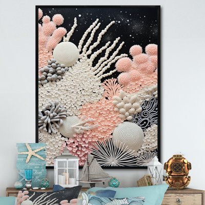 " Abstract Black And White Corals Reef III "