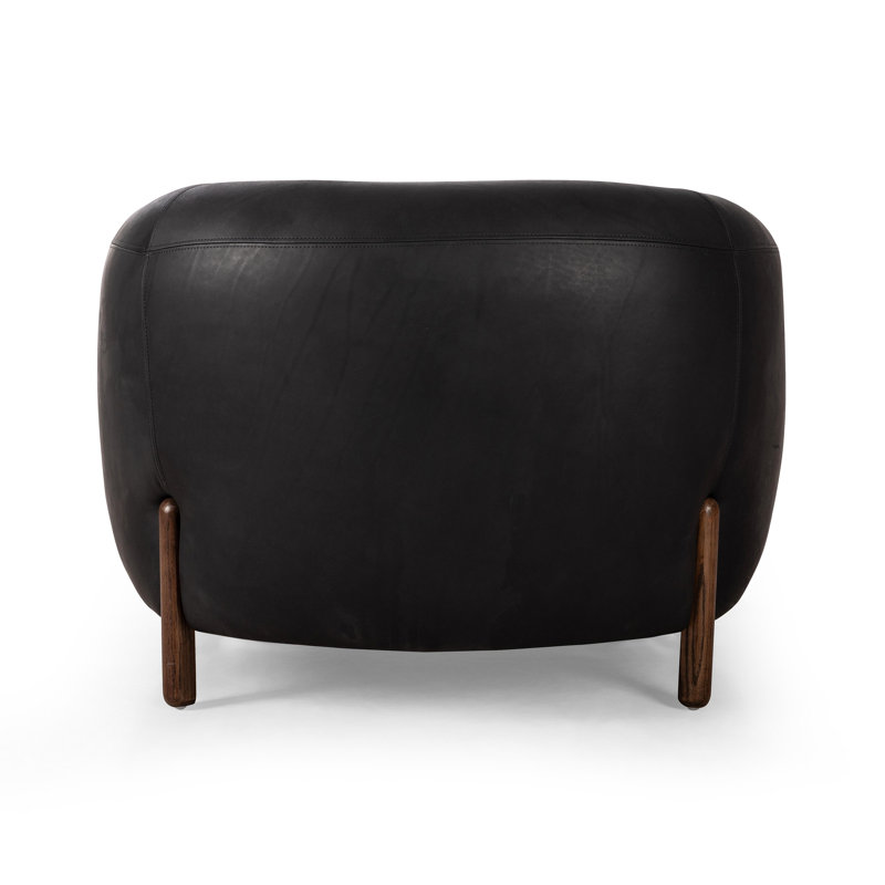 Lyla Barrel Chair, Heirloom Black Leather